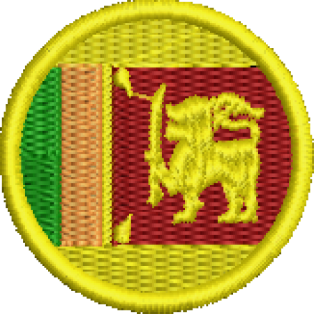Patch Bordado Bandeira Sri Lanka 4x4 Cód.BDR234