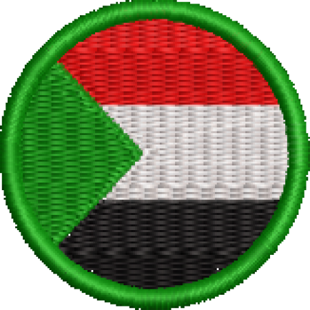 Patch Bordado Bandeira Sudão 4x4 Cód.BDR236