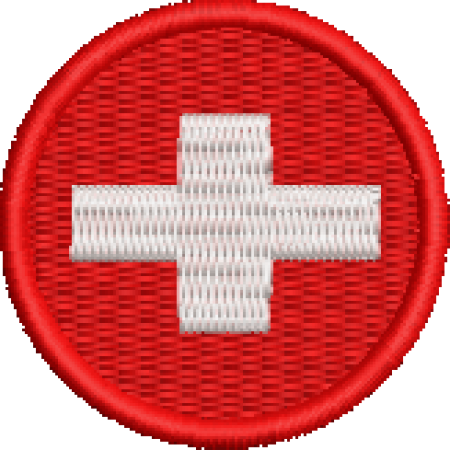 Patch Bordado Bandeira Suíça 4x4 Cód.BDR111