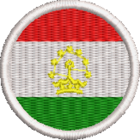 Patch Bordado Bandeira Tadjiquistão 4x4 Cód.BDR238