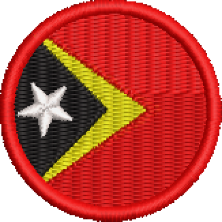 Patch Bordado Bandeira Timor Leste 4x4 Cód.BDR92