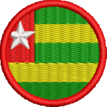 Patch Bordado Bandeira Togo 4x4 Cód.BDR239