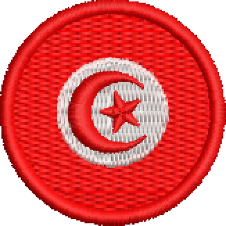 Patch Bordado Bandeira Tunísia 4x4 Cód.BDR99