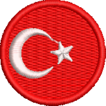 Patch Bordado Bandeira Turquia 4x4 Cód.BDR21