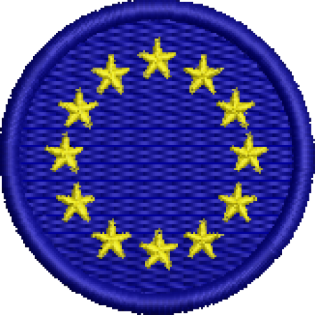 Patch Bordado Bandeira União Europeia 4x4 Cód.BDR119
