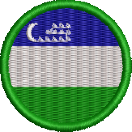Patch Bordado Bandeira Uzbequistão 4x4 Cód.BDR155