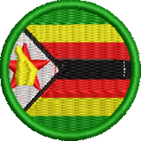 Patch Bordado Bandeira Zimbabwe 4x4 Cód.BDR130