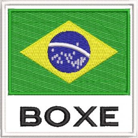 Patch Bordado Bandeira Brasil Boxe 9x9 cm Cód.4084
