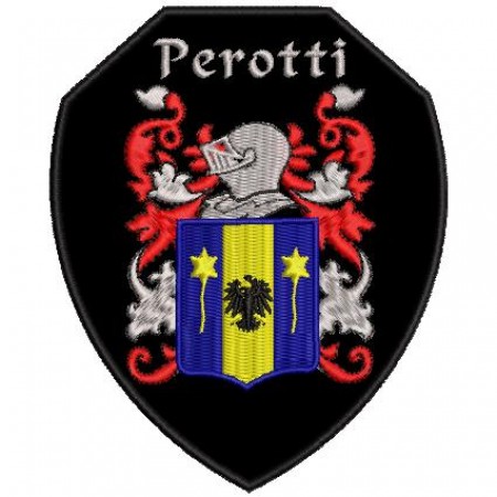 Patch Bordado Brasão família Perotti 11x9 cm Cód.4016