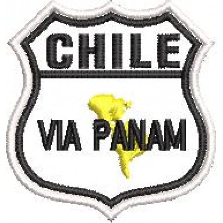 Patch Bordado Chile Via Panam 5x4,5 cm Cód.2039