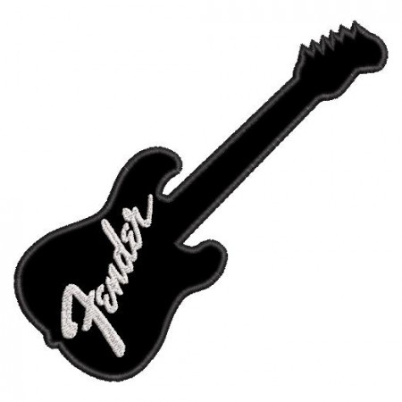 Patch Bordado Fender Guitarra 5,5x15 cm Cód.2768