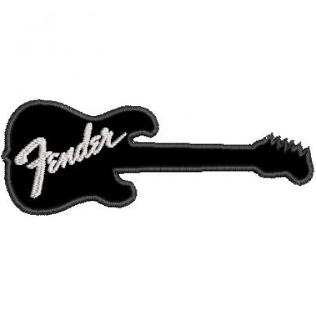 Patch Bordado Guitarra Fender 3,5x10 cm Cód.3643