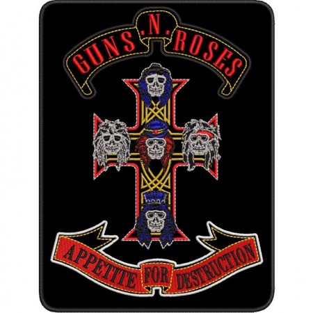 Patch Bordado Guns N' Roses 21x16 cm Cód.2795