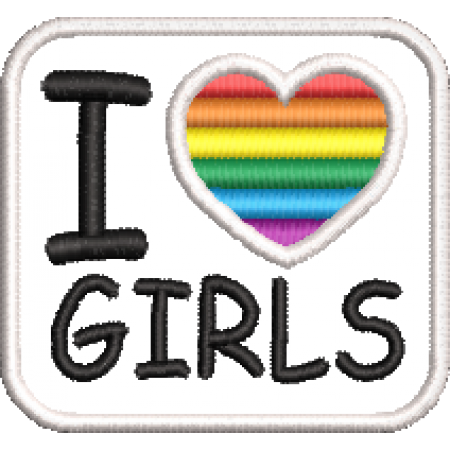 Patch Bordado I love Girls LGBT 5x5,5 cm Cód.5260