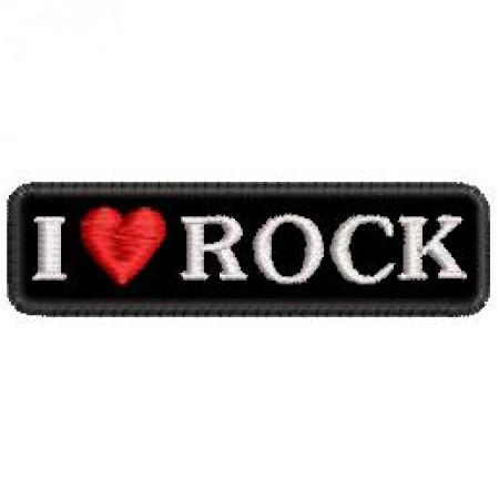 Patch Bordado I love Rock 1,5x6,5 cm Cód.3673