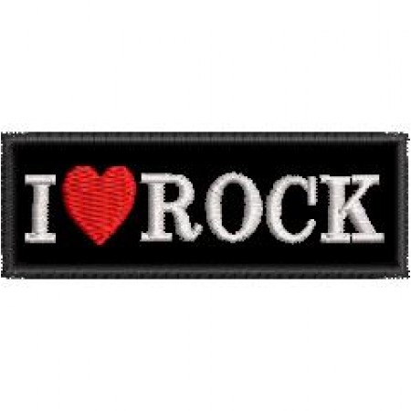 Patch Bordado I Love Rock 2x6 cm Cód.3574