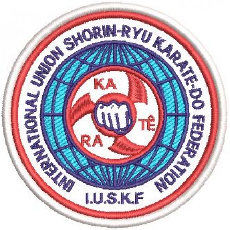Patch Bordado International Union Shorin-Ryu Karate-do Federation 8,5x8,5 cm Cód.4126