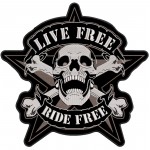 Patch Bordado Live Free Ride Free 29x29 cm Cód.1196