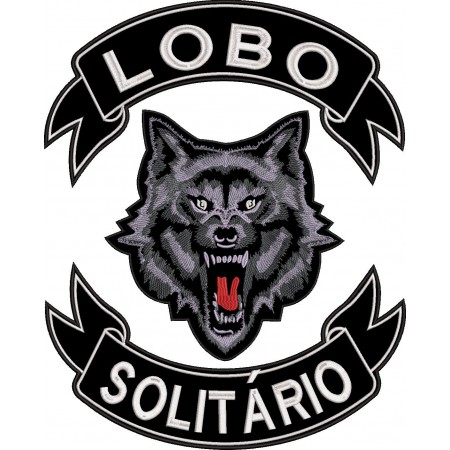 Patch Bordado Lobo Solitário 37x29,5 cm Cód.1443