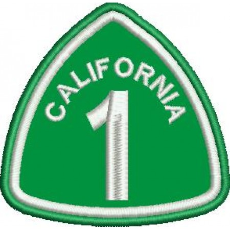 Patch Bordado Pacific Coast Highway Califórnia 1 - 7,5x7,5 cm Cód.1728