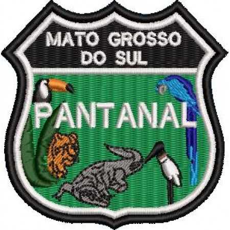 Patch Bordado Pantanal Mato Grosso do Sul 7,5x7,5 cm Cód.5204