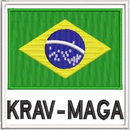 Patch Bordado bandeira Brasil Krav Maga 9cm Cód.4143