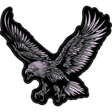 Patch Bordado Águia Eagle Black 22x24,5 cm Cód.1853