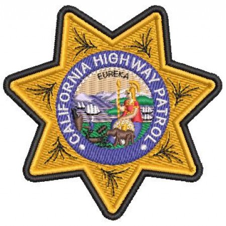 Patch Bordado Califórnia Highway Patrol 9x9 cm Cód.2408