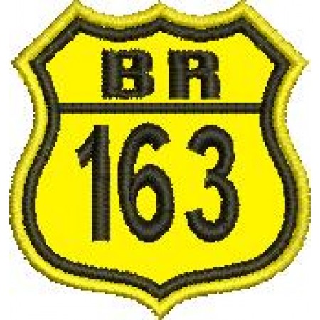 Patch Bordado BR 163 - 4,5x4 cm Cód.1910