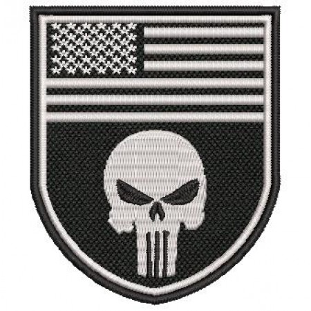 Patch Bordado Brevê Justiceiro EUA / USA 8,5x7 cm Cód.2446