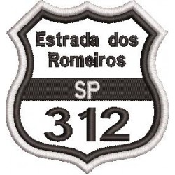 Patch Bordado Estrada dos Romeiros 7x7,5cm Cód.1947