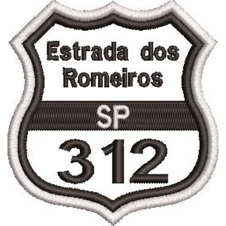 Patch Bordado Estrada dos Romeiros 7x7,5cm Cód.1947