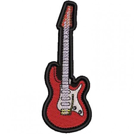 Patch Bordado Guitarra 9,5x3,5 cm Cód.3450