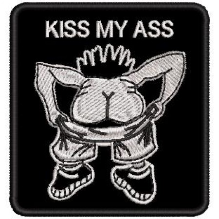 Patch Bordado Kiss My Ass (vai se danar) 8x7,5 cm - Cód.3096