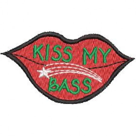 Patch Bordado Modinha Kiss Me Bass 3,5x7 cm Cód.3458