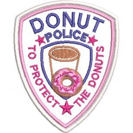 Patch Bordado Police Donuts 8 x 6 cm Cód.3414