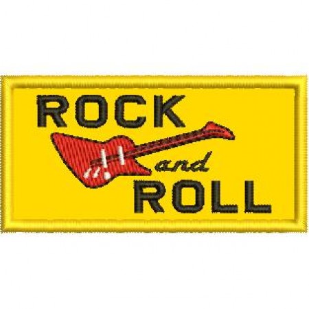 Patch Bordado Rock and Roll 4x8 cm Cód.3505