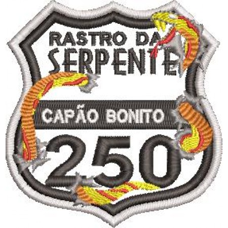 Patch Bordado Rastro da Serpente Capão Bonito 7,5x7 cm Cód.1952