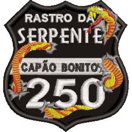 Patch Bordado Rastro da Serpente Capão Bonito 7,5x7 cm Cód.1953