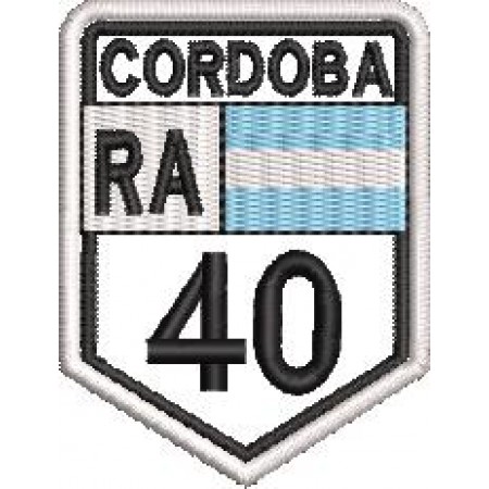 Patch Bordado Rota 40 Córdoba 6x4,5 cm Cód.2068