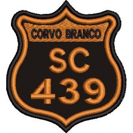 Patch Bordado Serra do Corvo Branco SC439 - 8x7 cm Cód.1725