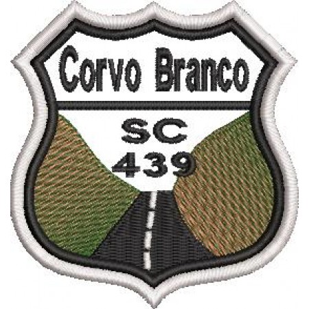 Patch Bordado Serra do Corvo Branco 7x6,5 cm Cód.1972