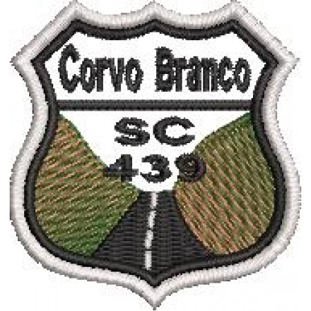 Patch Bordado Serra do Corvo Branco 5x4,5 cm Cód.2020
