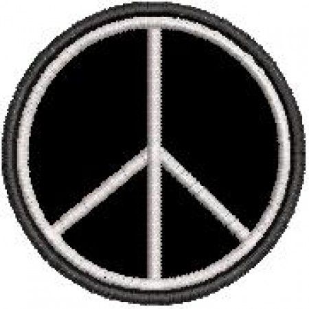 Patch Bordado Símbolo da Paz 4,5x4,5 cm Cód.3368