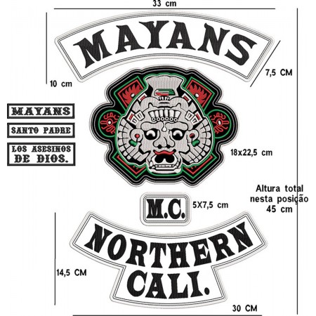 Patch Bordado Mayans 45x33 cm para costurar Cód.2055