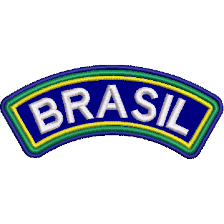Patch Bordado Tarja de ombro Brasil 4,5x11 cm Cód.2238