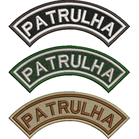 Patch Bordado Tarja curva Patrulha 5,5x14 cm Cód.2527(und.)