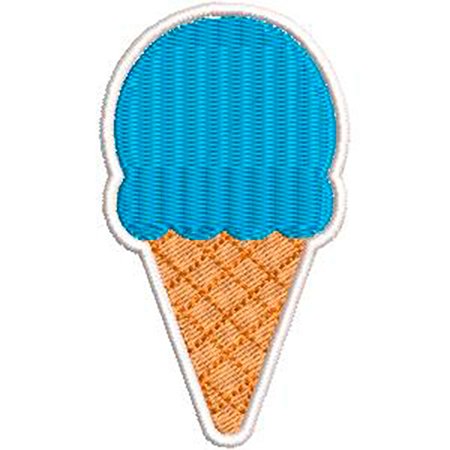 Patch Bordado sorvete azul 7,5x4 cm Cód.3204