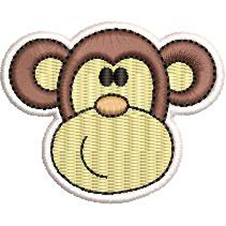 Patch Bordado Chimpanzé 4,5x5,5 cm - Cód.3298