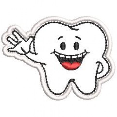 Patch Bordado Dente Dentista 4,5x6 cm Cód.4742